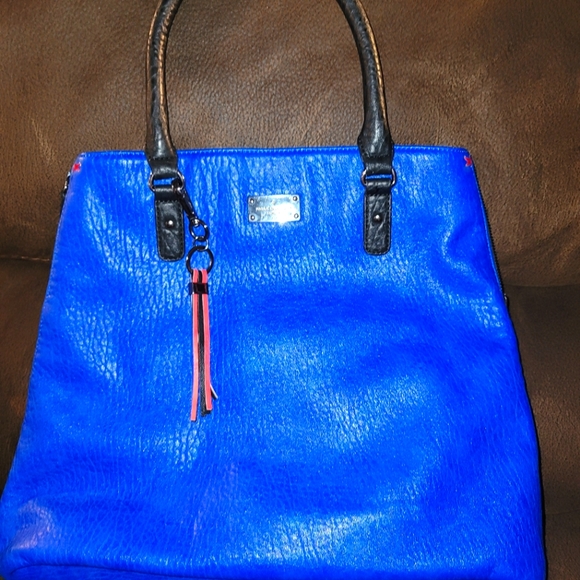 Blue Leather Tote Bag - Picture 1 of 4